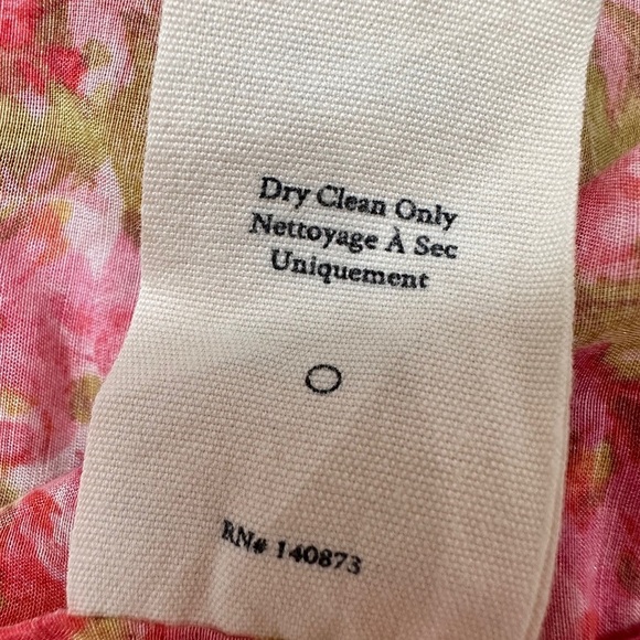 LoveShackFancy Dress Womens Size XL Pink Madsen Maxi Watercolor Print Cut-Out - Picture 7 of 12